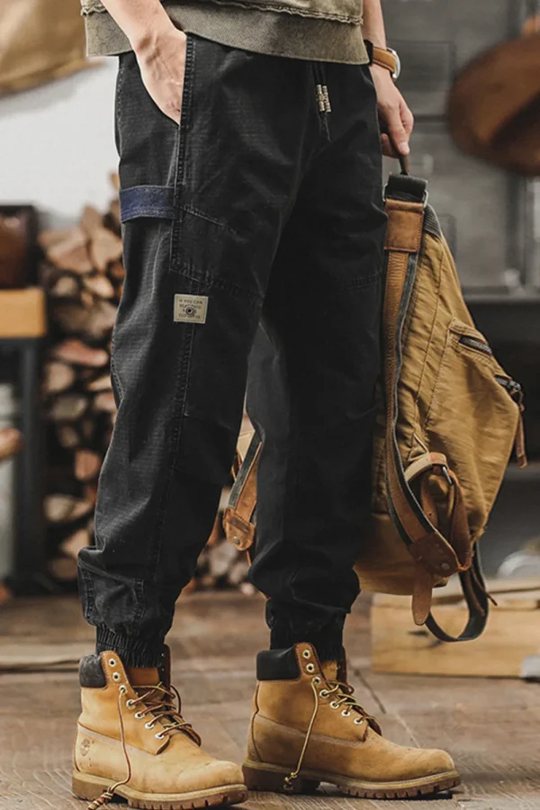 Men’s Casual Straight Bound Feet Cargo Pants
