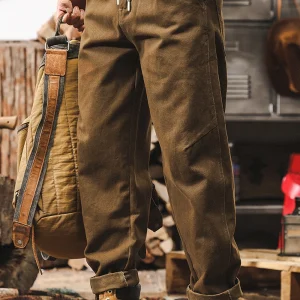 Men’s Amekaji Distressed Trousers Heavy Cargo Pants
