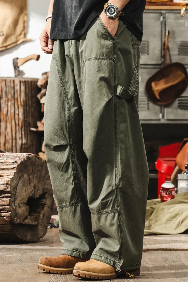 Men’s Maillard Cargo Pants Breathable Wide Leg Trousers