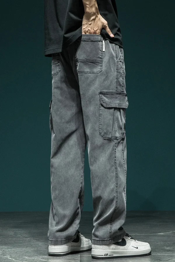 Men’s Lightweight Cargo Pants Casual Straight Trousers - Image 2