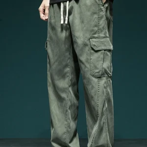 Men’s Lightweight Cargo Pants Casual Straight Trousers