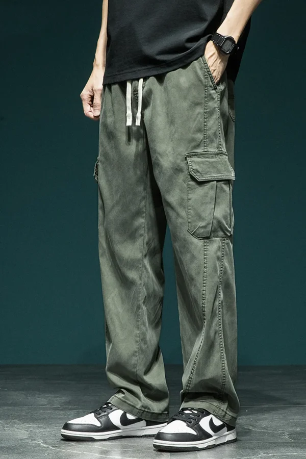 Men’s Lightweight Cargo Pants Casual Straight Trousers