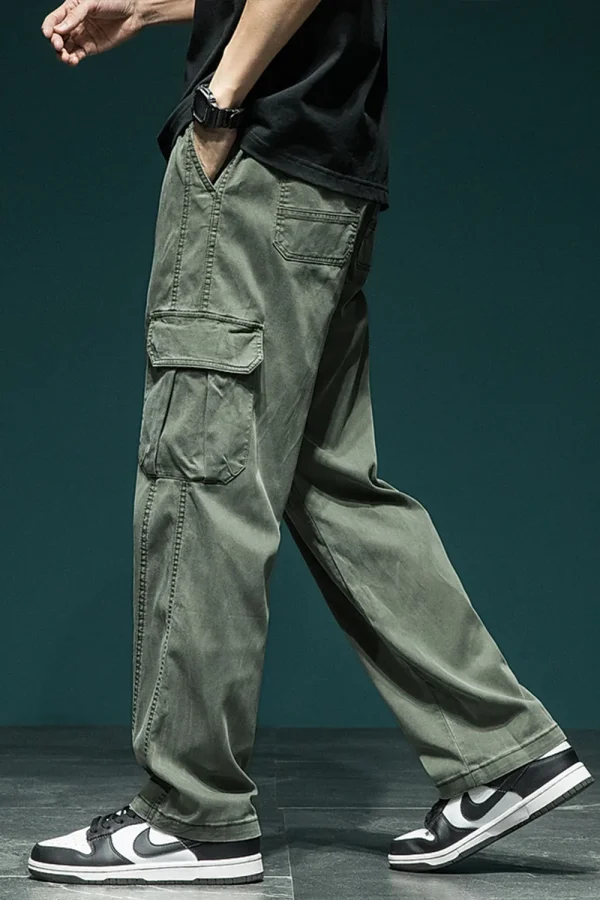 Men’s Lightweight Cargo Pants Casual Straight Trousers - Image 3