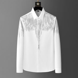 Men’s Wing Rhinestone Slim Fit Shirt