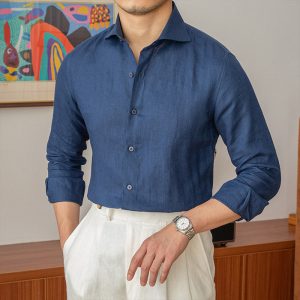 Men’s Thin Linen Windsor Collar Shirt