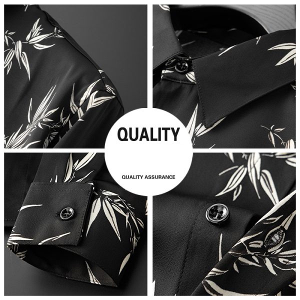 Men’s Versatile Floral Long Sleeve Shirt - Image 2
