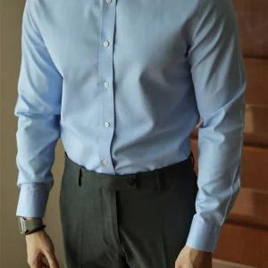 Men’s Wrinkle-Free Cotton Slim Fit Business Casual Shirt