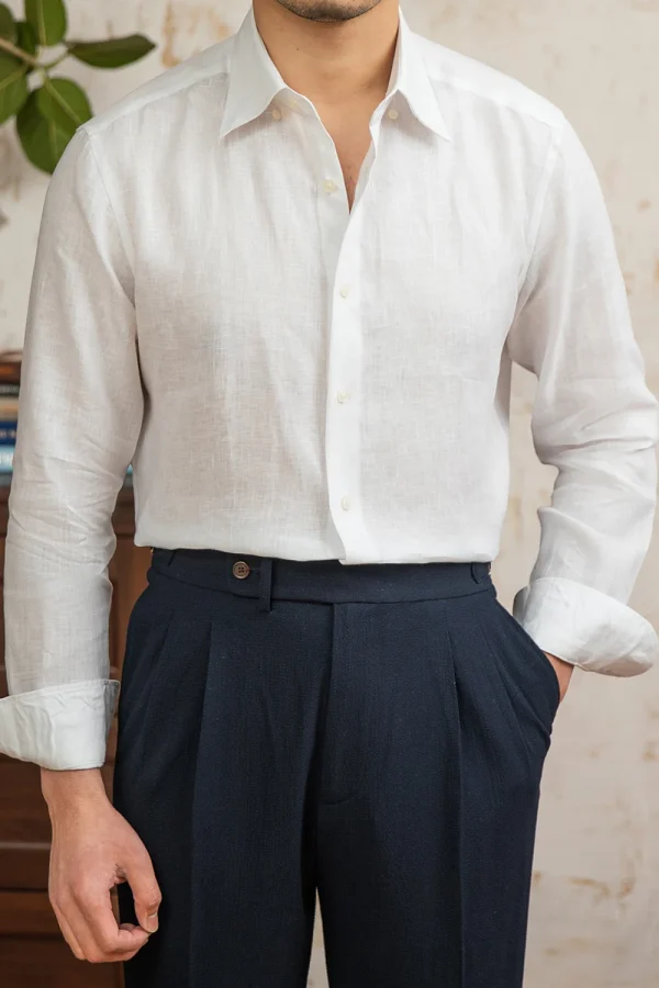 Men’s Vintage 100% Linen Shirt Lightweight Old Money Style - Image 2