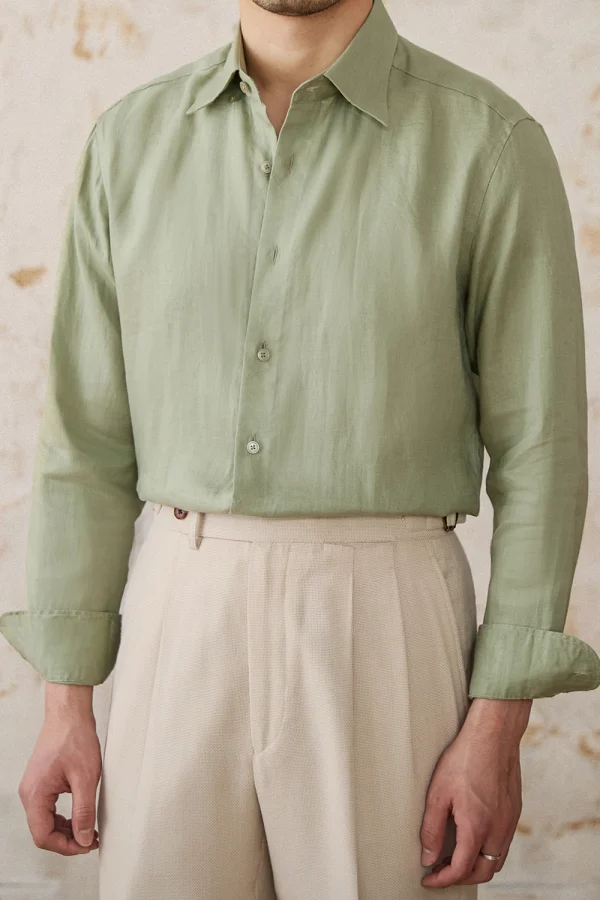 Men’s Vintage 100% Linen Shirt Lightweight Old Money Style - Image 3