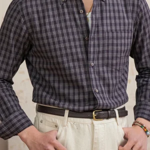 Men’s Versatile Cotton-Linen Plaid Lightweight Shirt