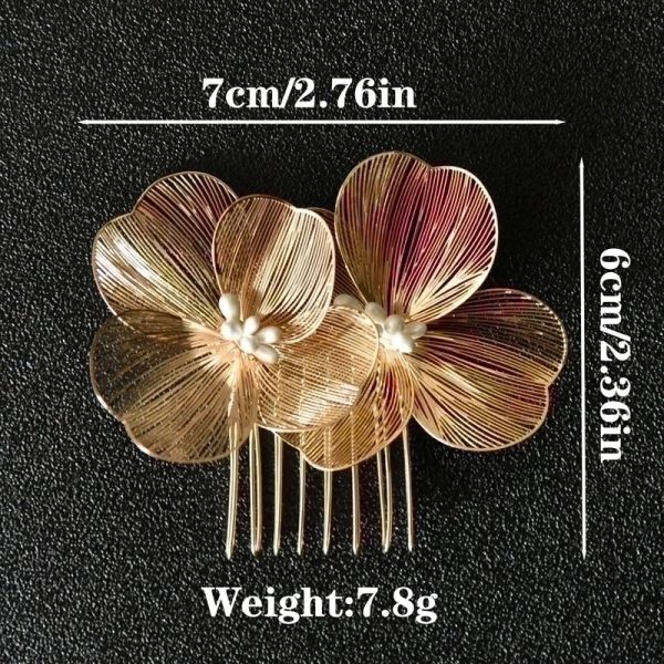 Women's Retro Flower Alloy Insert Comb - Image 4