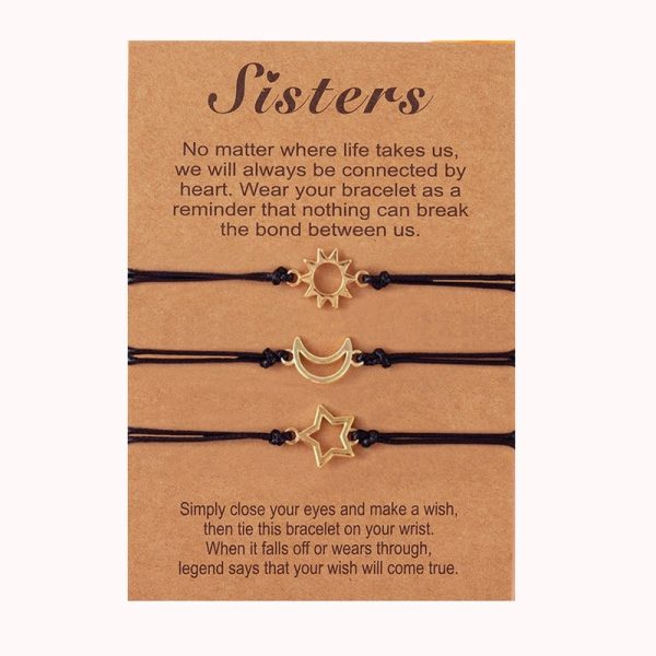 Sun Moon Star Theme Bracelet Creative Sun Moon Star Good Friends Good Sisters Couple Woven Bracelet Female - Image 5