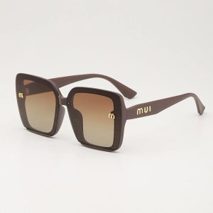Retro Solid Color Ac Square Full Frame Women's Sunglasses