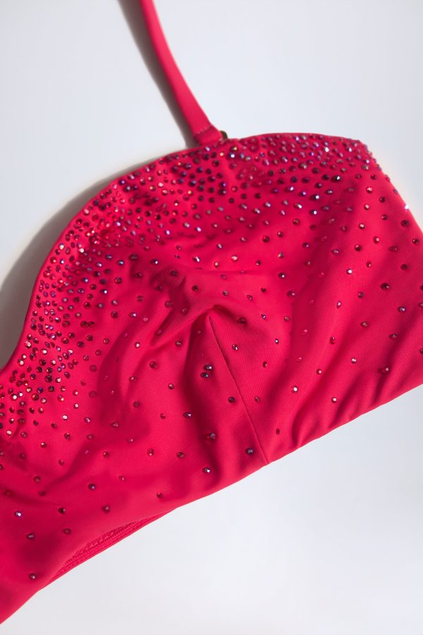 Bandeau Bikini Top in Raspberry Pink - Image 5