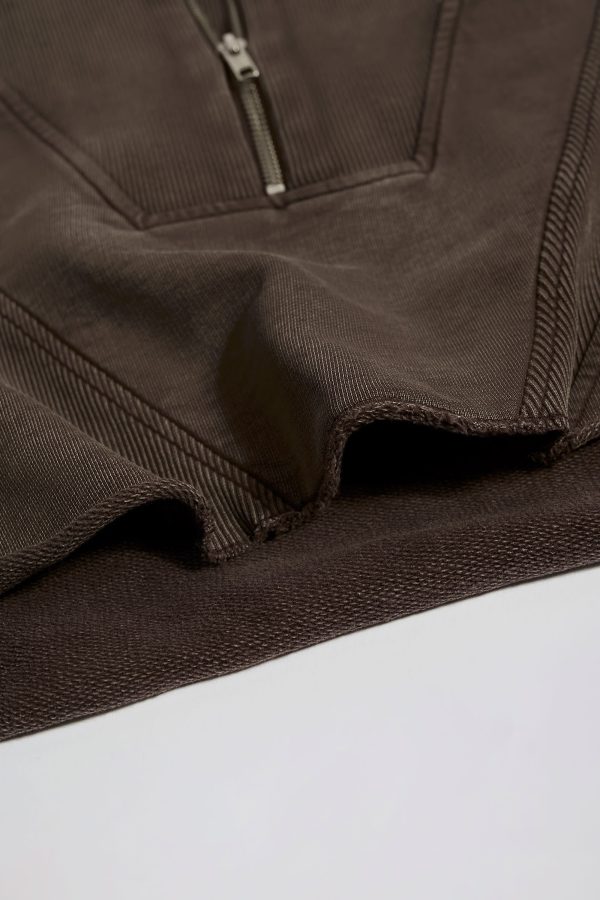 Acid Wash Cropped Sweatshirt in Brown - Image 7