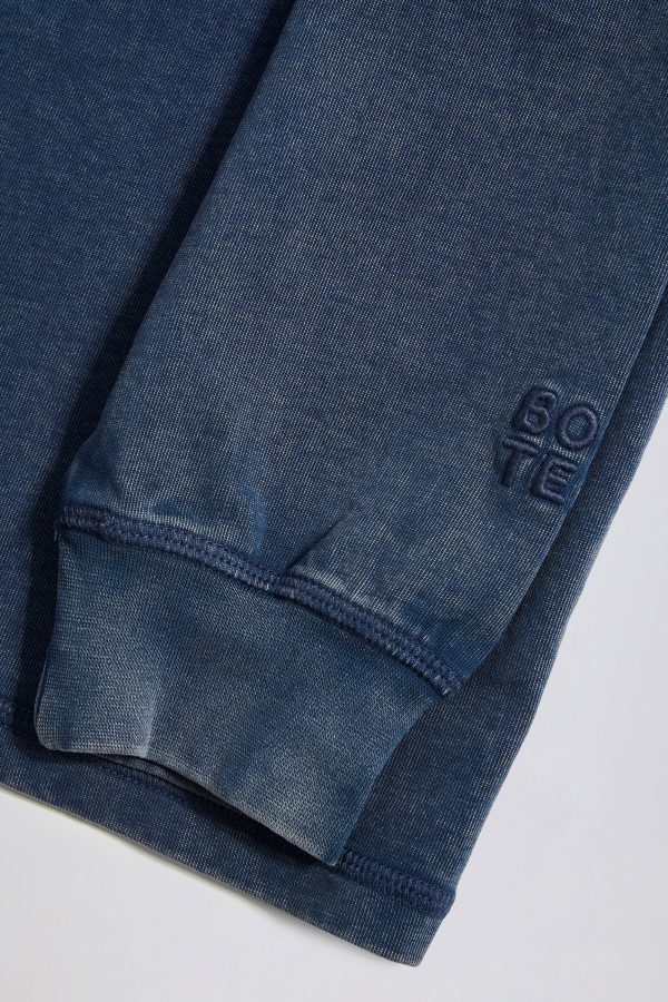 Acid Wash Long-Sleeve Oversized T-Shirt in Blue - Image 5