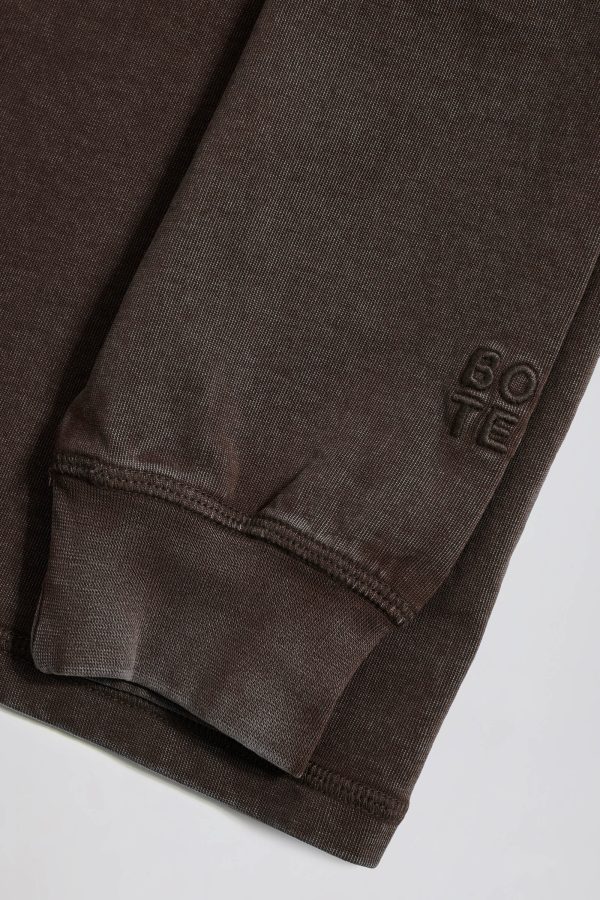 Acid Wash Long-Sleeve Oversized T-Shirt in Brown - Image 5