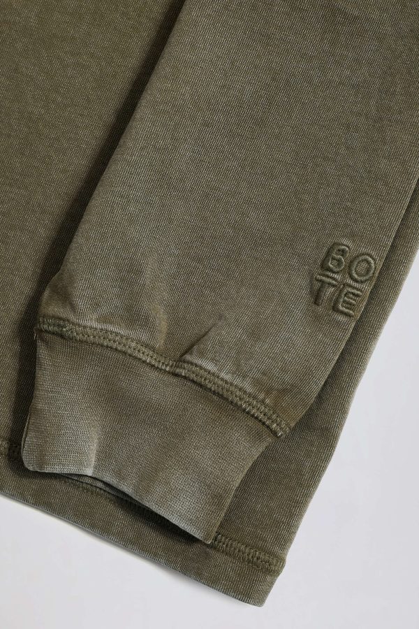 Acid Wash Long-Sleeve Oversized T-Shirt in Light Green - Image 5