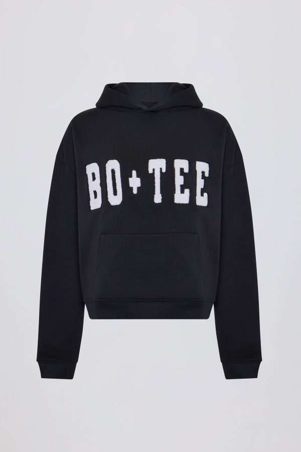 Acid Wash Oversized Hoodie in Black