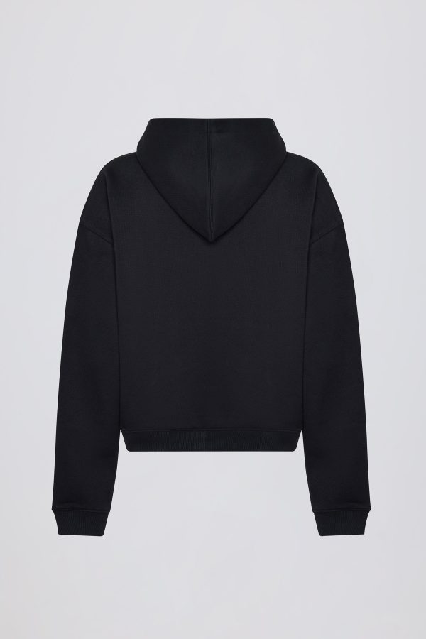 Acid Wash Oversized Hoodie in Black - Image 2