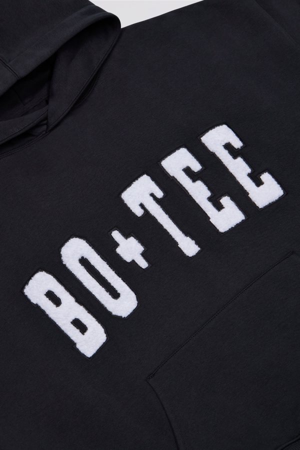 Acid Wash Oversized Hoodie in Black - Image 3