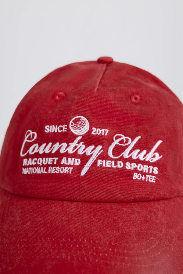 Baseball Cap in Dark Red - Image 3