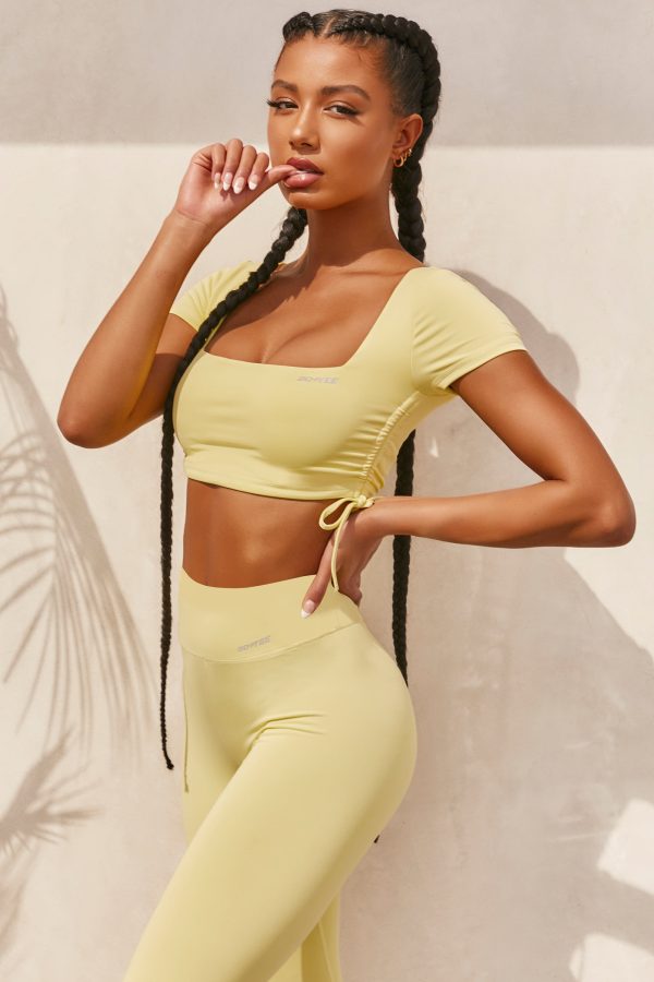 Ambition Slinky Crop Top in Yellow - Image 4