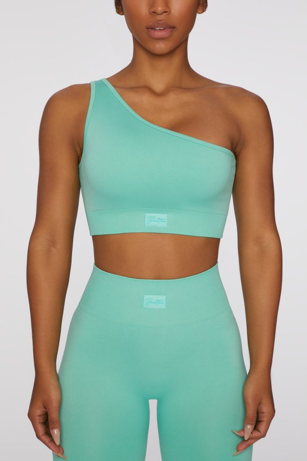 Asymmetric Crop Top in Turquoise - Image 2