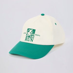 Baseball Cap in White Varsity Green