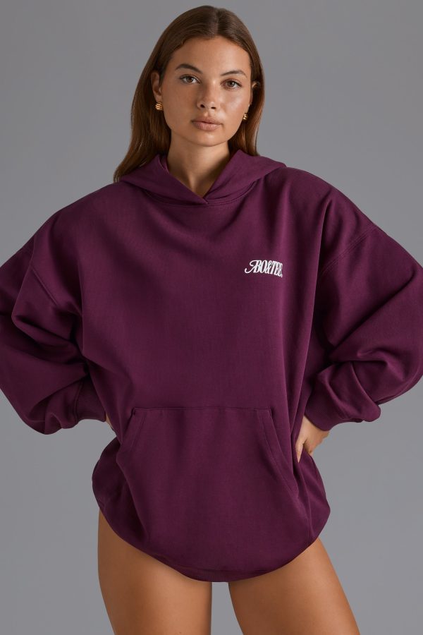 Appliqué Oversized Hoodie in Grape - Image 7
