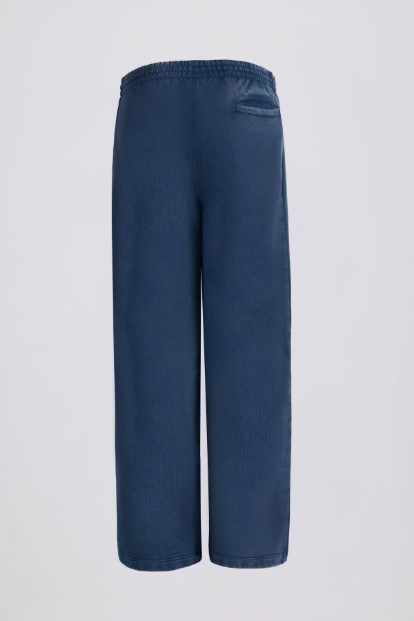 Acid Wash Wide-Leg Joggers in Blue - Image 3