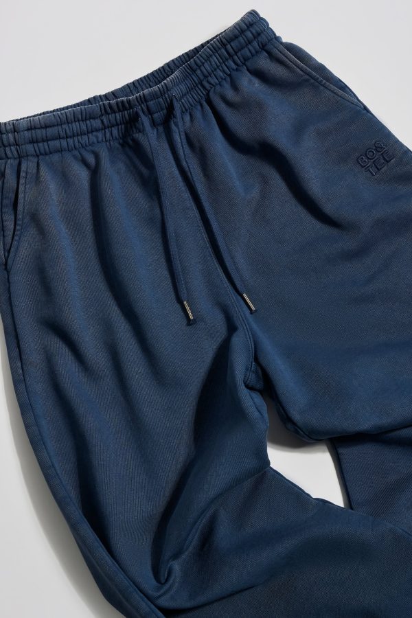 Acid Wash Wide-Leg Joggers in Blue - Image 4