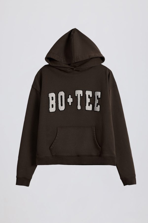 Acid Wash Oversized Hoodie in Brown - Image 2