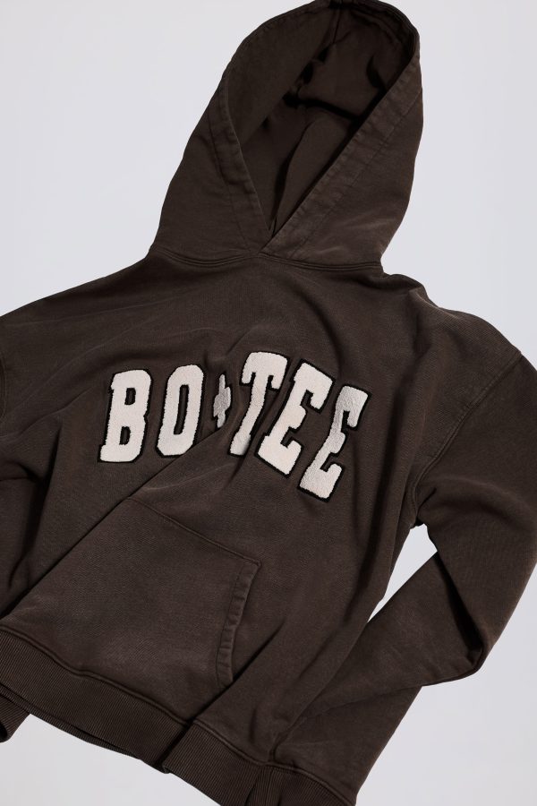 Acid Wash Oversized Hoodie in Brown - Image 4