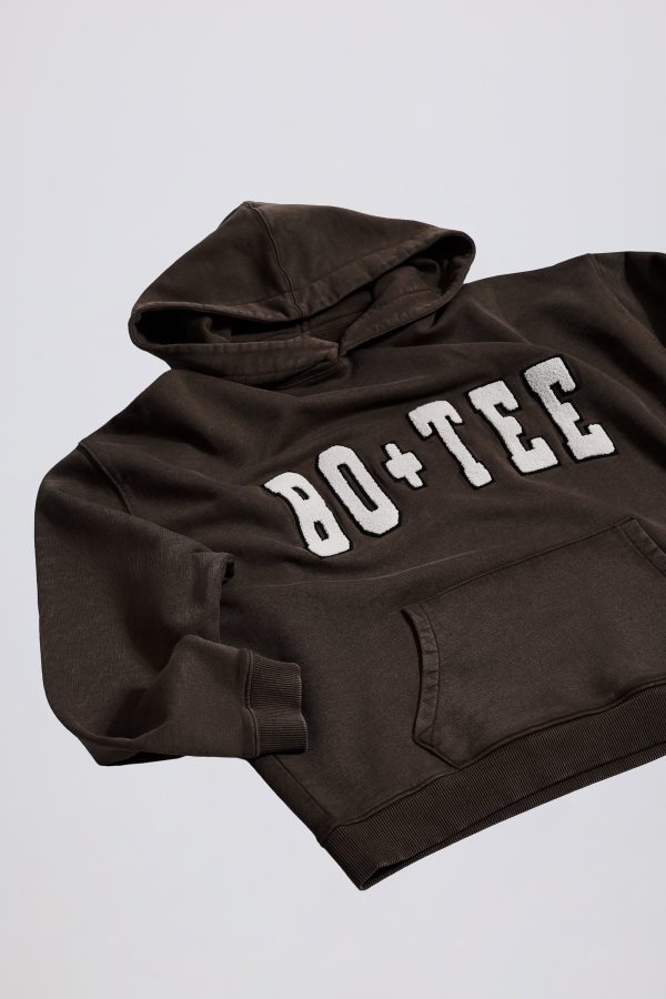 Acid Wash Oversized Hoodie in Brown - Image 9