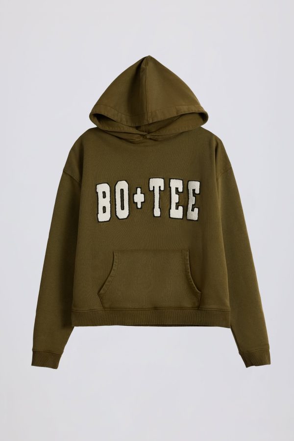 Acid Wash Oversized Hoodie in Dark Green - Image 2