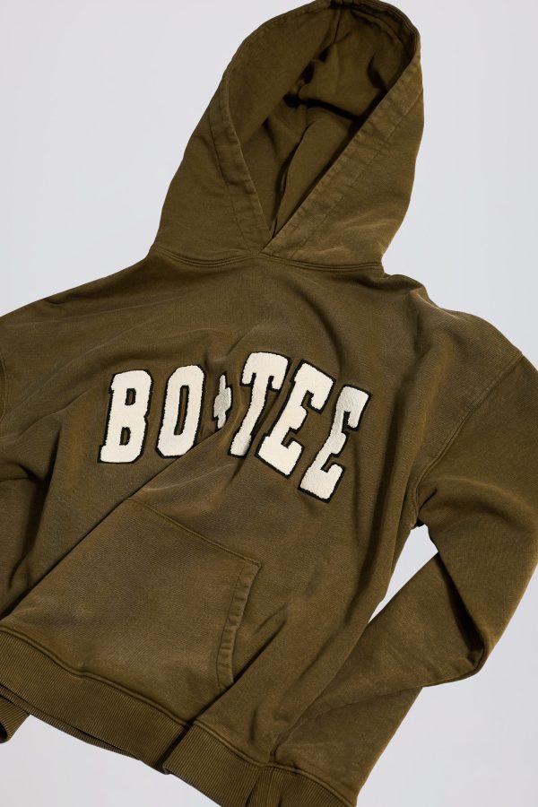 Acid Wash Oversized Hoodie in Dark Green - Image 4