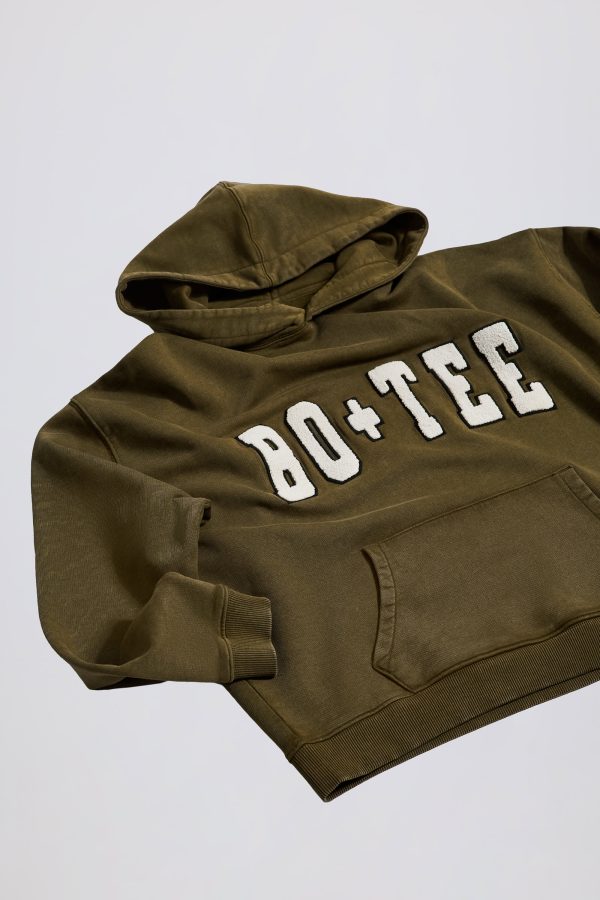 Acid Wash Oversized Hoodie in Dark Green - Image 6