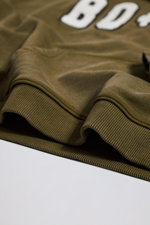 Acid Wash Oversized Hoodie in Dark Green - Image 8