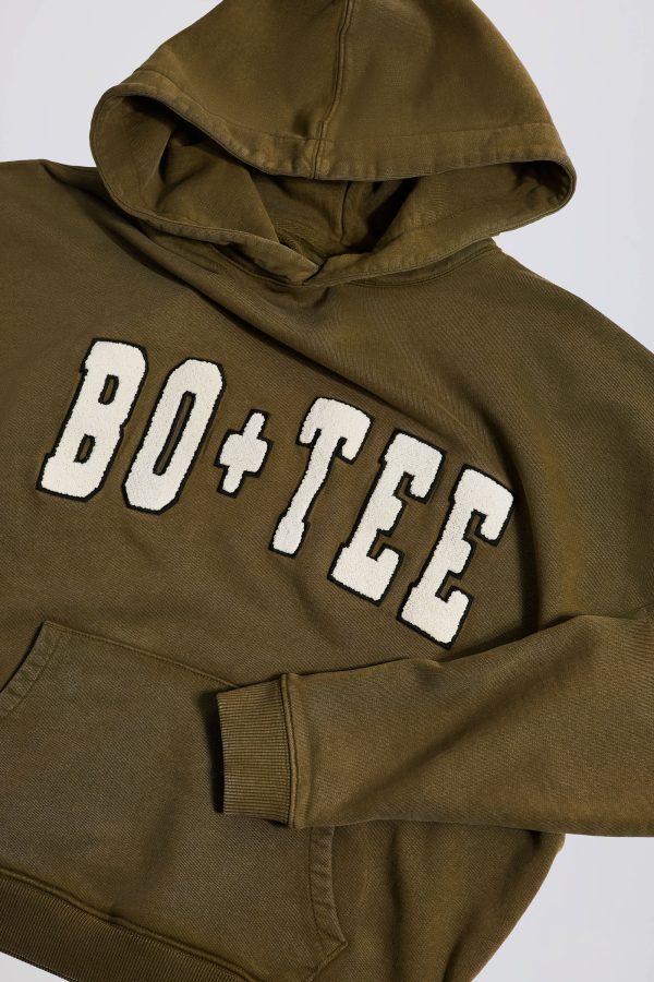 Acid Wash Oversized Hoodie in Dark Green - Image 9