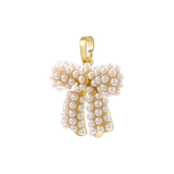 1 Piece 18.5*20mm 20*27.5mm 21.5*26mm Hole 1~1.9mm Hole 3~3.9mm Brass Pearl Zircon 18K Gold Plated Bow Knot Polished Pendant - Image 13