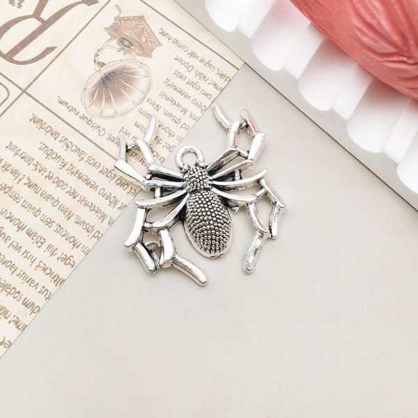 1 Piece Alloy Moon Spider Web Skull Pendant - Image 19