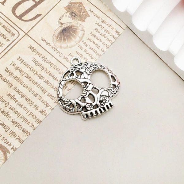 1 Piece Alloy Moon Spider Web Skull Pendant - Image 14