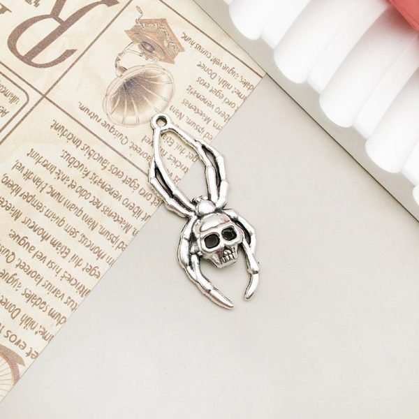 1 Piece Alloy Moon Spider Web Skull Pendant - Image 17