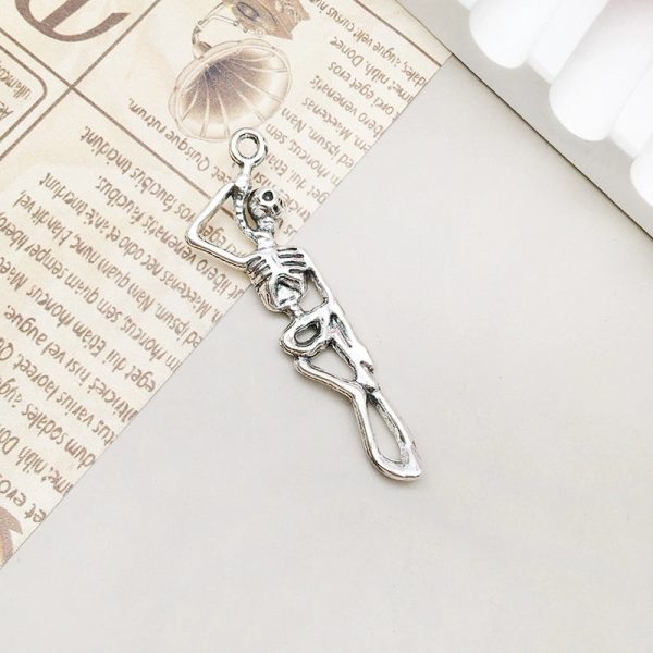 1 Piece Alloy Moon Spider Web Skull Pendant - Image 12
