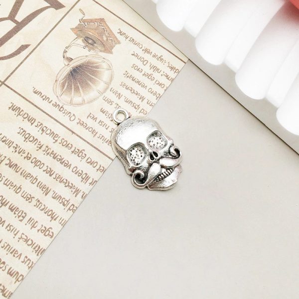 1 Piece Alloy Moon Spider Web Skull Pendant - Image 10