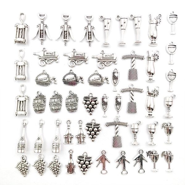 1 Piece Simple Style Grape Wine Glass Alloy Plating Pendant Jewelry Accessories - Image 2