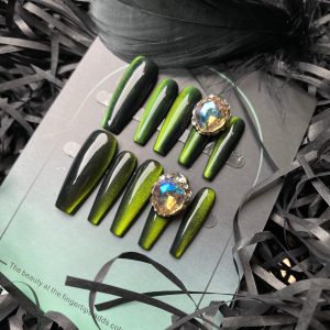 Verdant Valley Reusable Press-On Crystal Long Wearable Nails