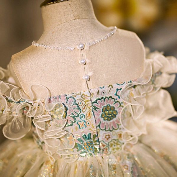 Tutu Princess Ball Gown Lace Tulle Baby 1st Birthday Party Wedding Flower Girl Dress - Image 4