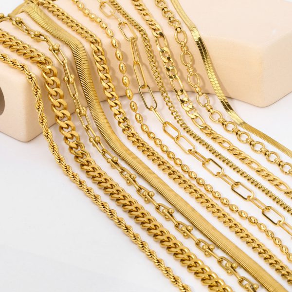 IG Style Chain Geometric Stainless Steel PVD Cloating Necklaces - Image 2